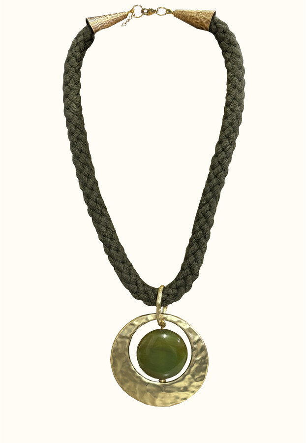 collar de cordón verde de algodón jpg