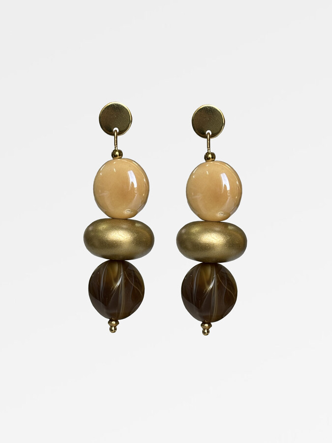 pendientes largo marron 